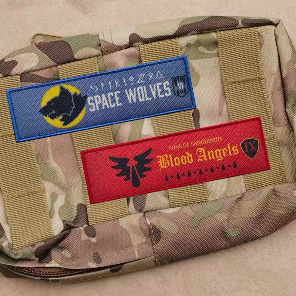 Фото Нашивка Warhammer 40K на липучке для рюкзака, нашивка Space Marine, нашивка для одежды, вышитый дизайн, нашивка рыцаря №2