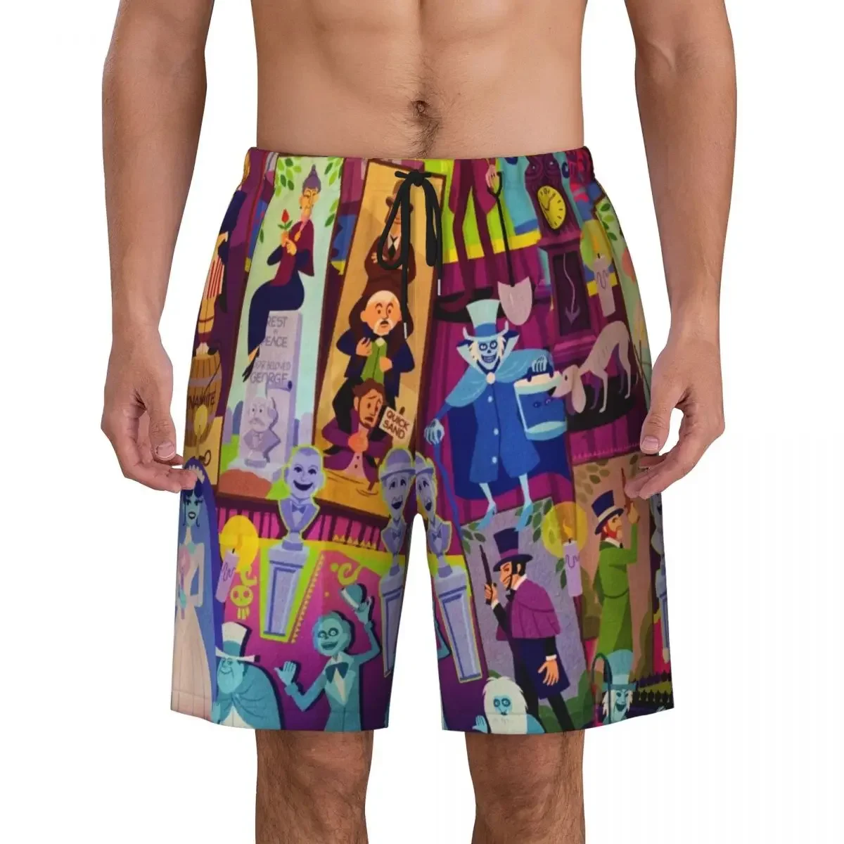 Пляжные шорты на заказ мужские быстросохнущие пляжные для Хэллоуина счастливые