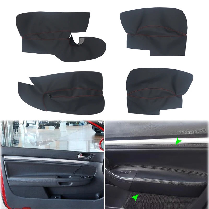 Reposabrazos para puerta de coche, cubierta de Panel embellecedora de cuero de microfibra, solo 3 puertas, para VW Golf 5 MK5 2005 2006 2007 2008 2009 2010