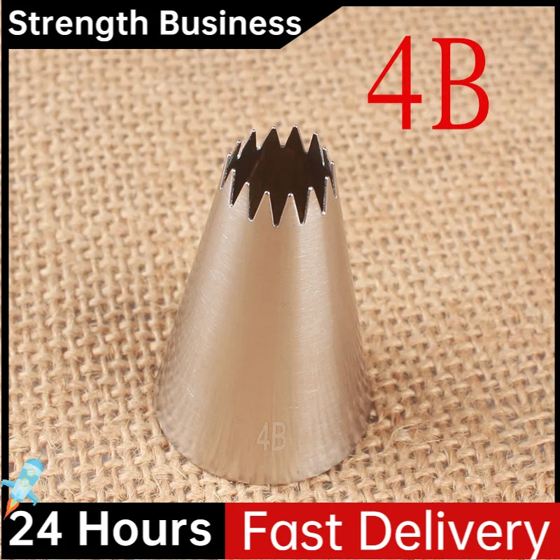 

4B# 14 Tooth Cream Decorating Mouth 304 Stainless Steel Baking DIY Tool Medium