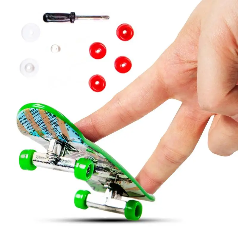 

Finger Skateboards Mini Skateboard Deck Truck Finger Board Multi-Colored Finger Scooterkateboard Toys For Finger Training Party