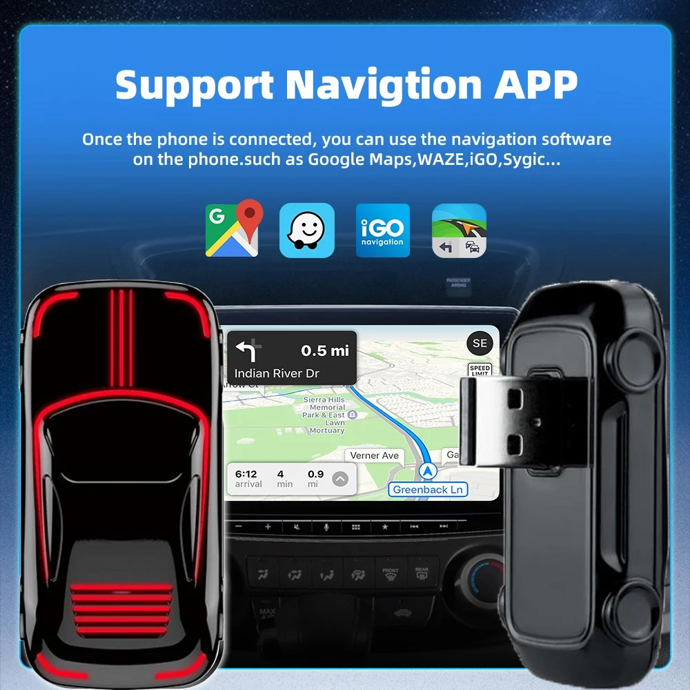 Обновленный мини-адаптер CarPlay Smart Box беспроводной автомобильный адаптер Android