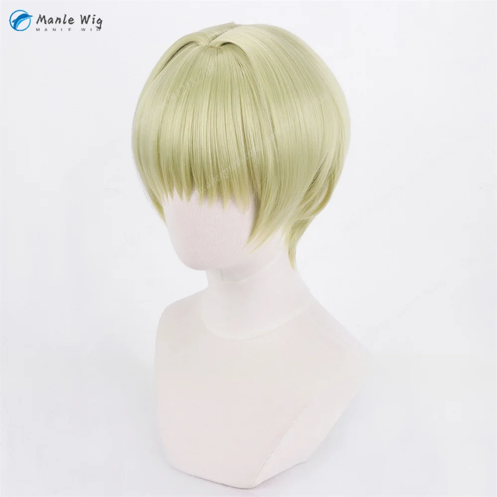 Аниме Hunter Shalnark Косплей Парик 30 см Короткие Зеленые Желтые Парики Термостойкие