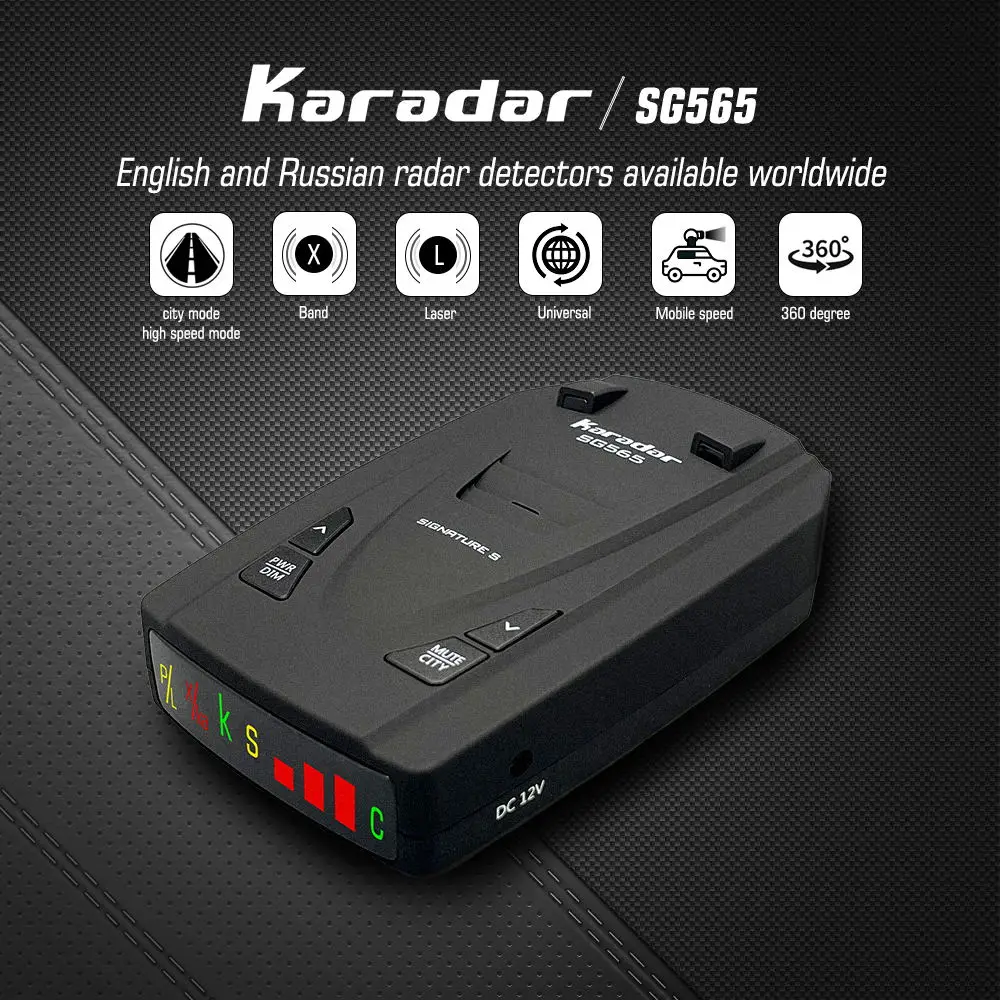 

USA Canada Europe Asia Anti Police Speed Car Radar Detector Signature English Or Russian Voice Antiradar Detector Karadar SG565