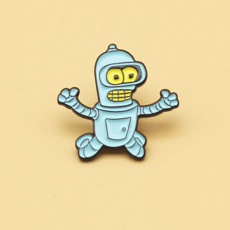 

XM-funny Bander Robot Badge Animation Cartoon Brooch Creative Small Jewelry Anime Brooch