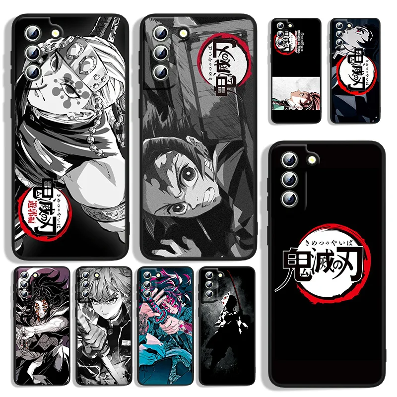 

Demon Slayer Animation Phone Case For Samsung Galaxy S22 S21 S20 FE Ultra S10e S10 S9 S8 S7 Lite Plus Edge Black Funda Cover