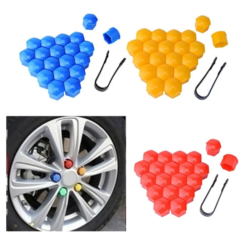 

20Pcs 17mm Plastic Car Rims Wheel Nut Screw Cover Lug Dust Cap Hubs Universal for Most Car AOS