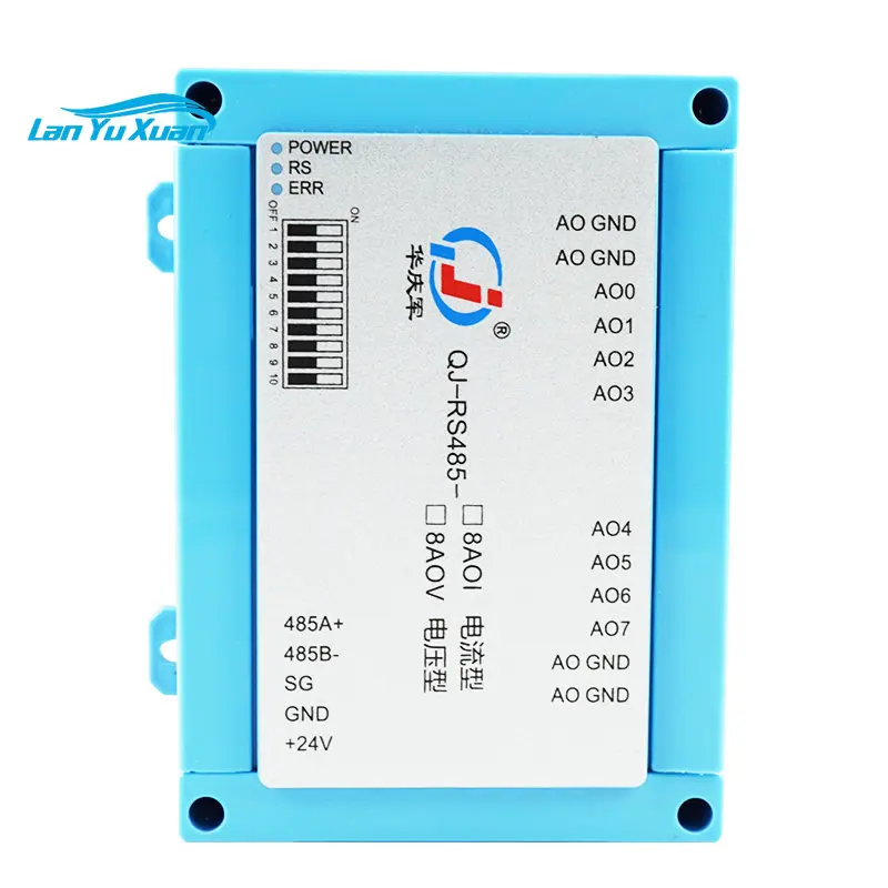 

8-канальный аналоговый выходной модуль RS485 Huaqingjun 0-20 мА, сбор данных, Modbus RTU, плата для интеллектуальной фермы