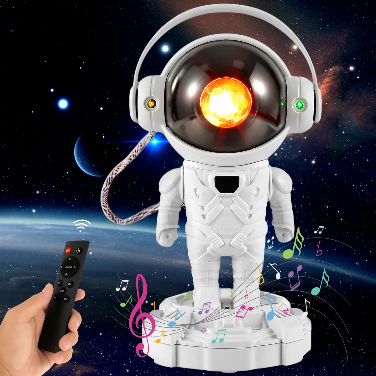 Astronaut Galaxy Projector Starry Sky Night Light with Wireless Bluetooth Speaker Base Timer LED Star Projector Nebula Lamp 2023