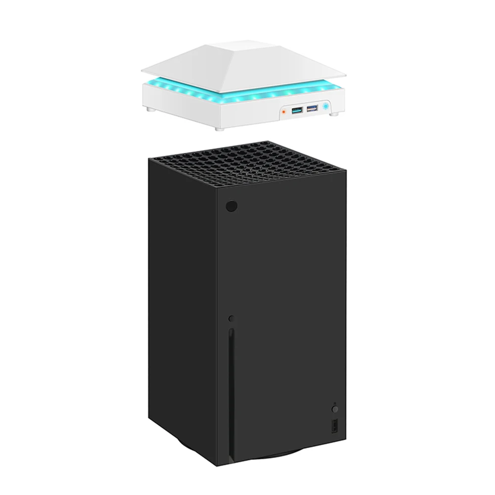 

Suitable for Xbox seriesX game console colorful breathing lamp dust-proof cooling fan radiator with USB charging port