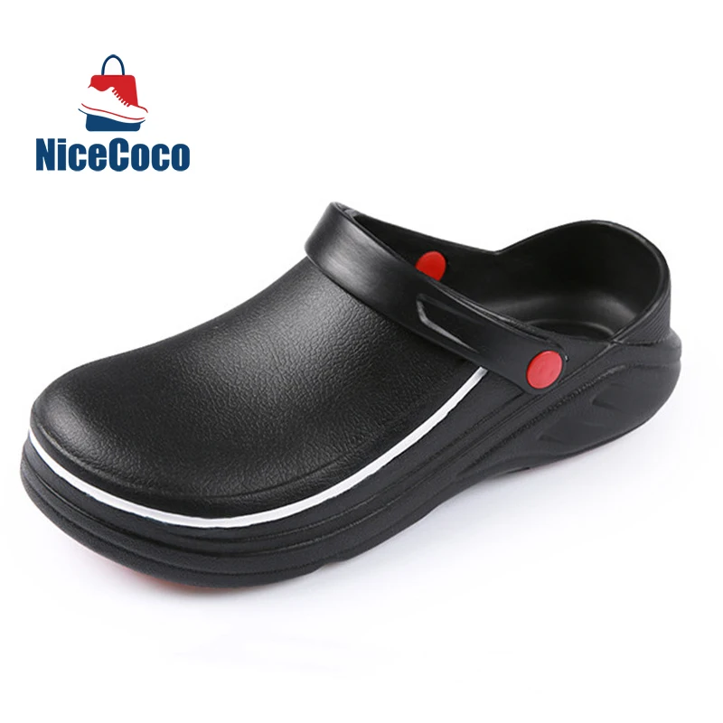 

Unisex Slippers Non-slip Water-proof Oil-proof Kitchen Work Chef Shoes Master Hote Non-lace Slip-on Casual Shoes Free shipping