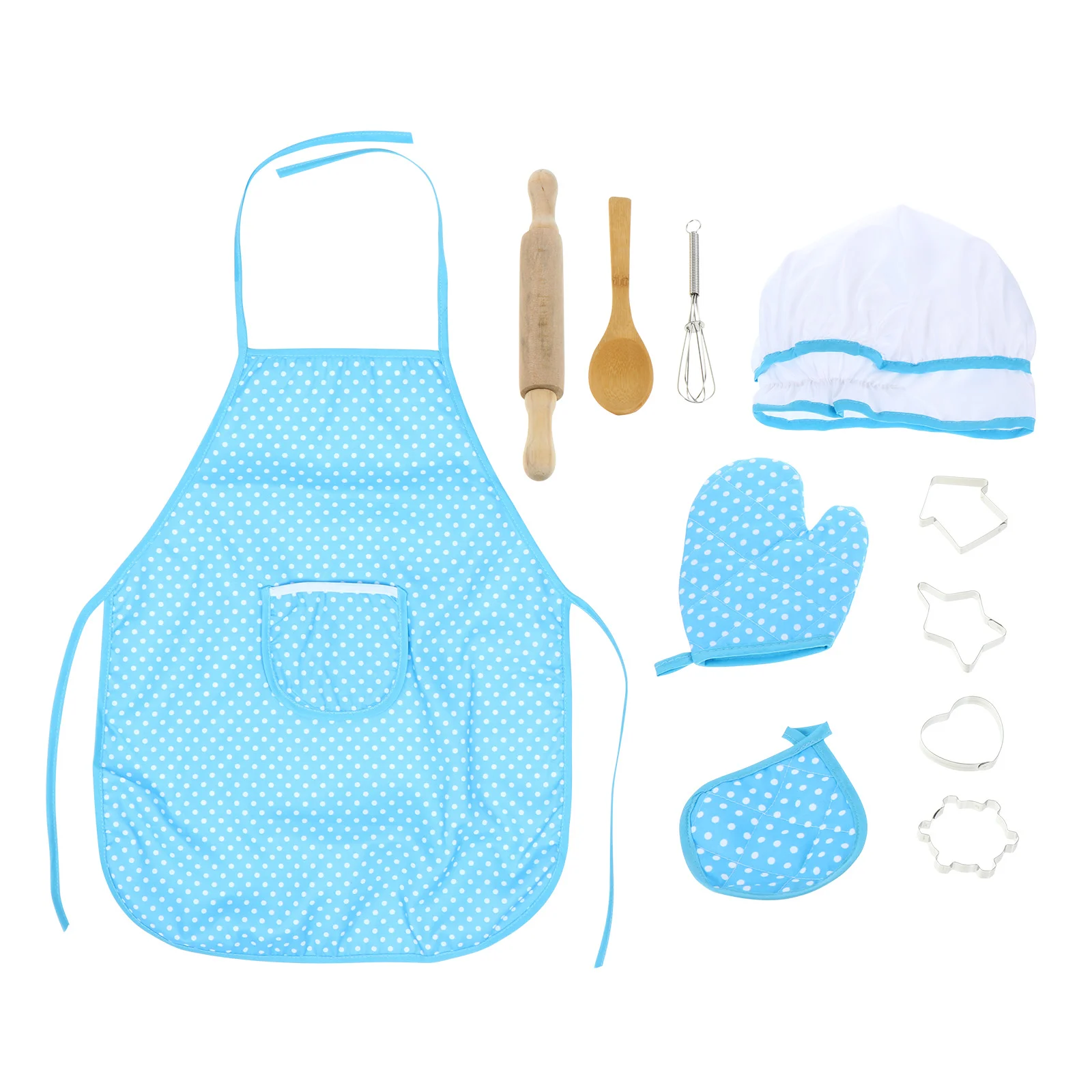 

11pcs Children Chef Costume Chef Pattern Aprons Chef Protecting Sleeves