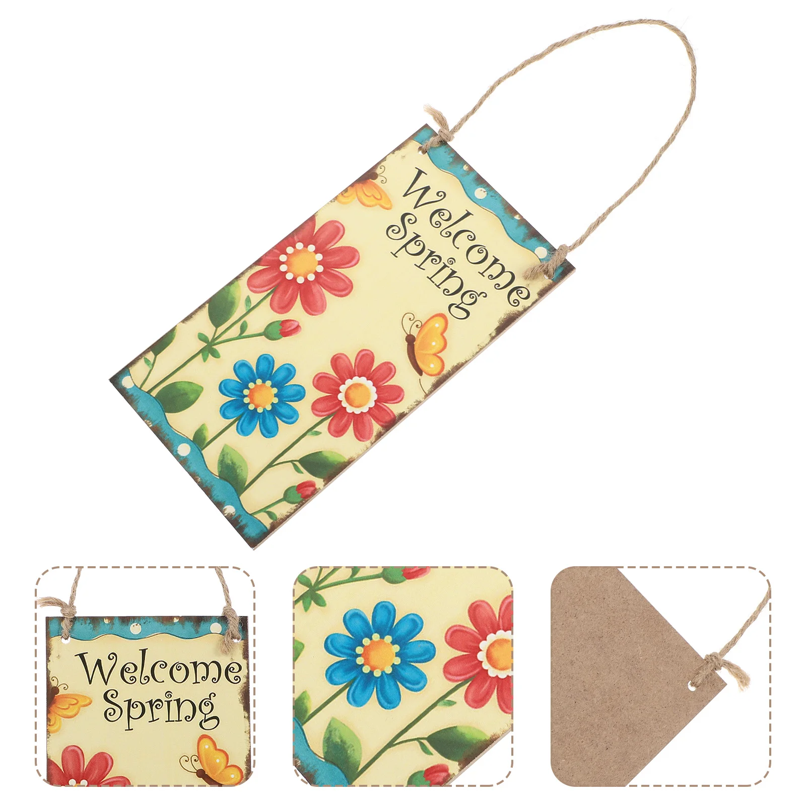 

Easter Sign Door Hanging Plaque Spring Wooden Hanger Decorative Welcome Wall Decor Wood Decoration Board Happy Festival Home