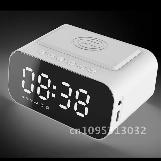 

Беспроводное зарядное устройство с будильником и колонкой