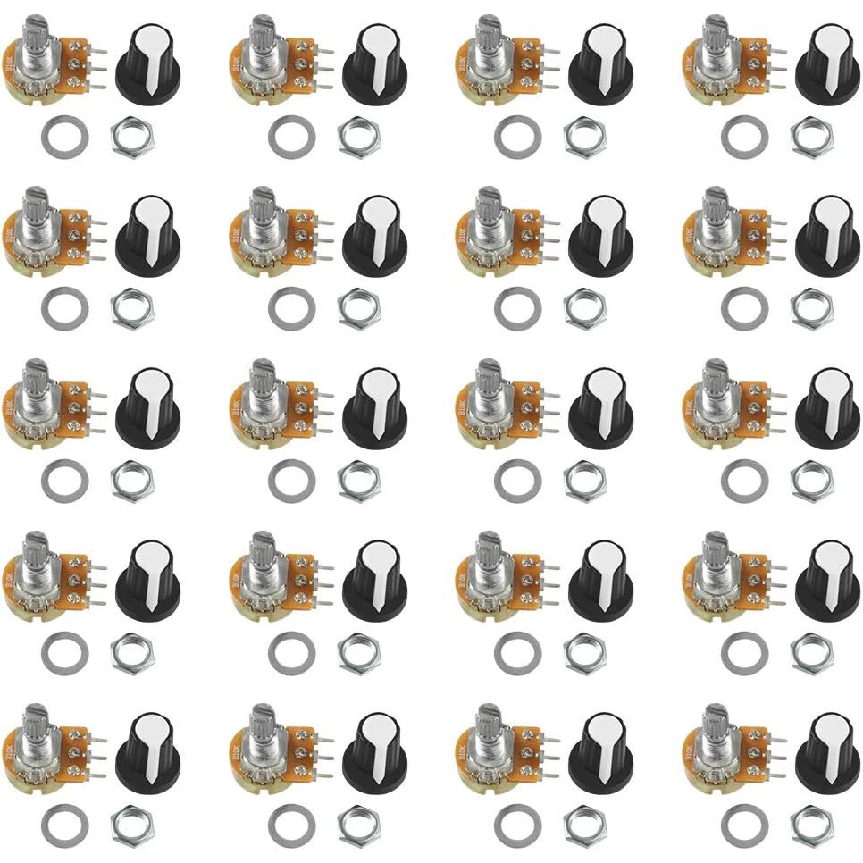 5 Комплектов Поворотный Потенциометр WH148 1K 10K 20K 50K 100K 500K Ом 15 Мм 3-контактный