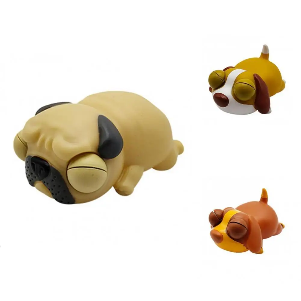 

Adorable Detailed Boom Out Eyes Stress Relief Dog Doll TPR Silicone Decompression Toy Anti-tear for Daily Life
