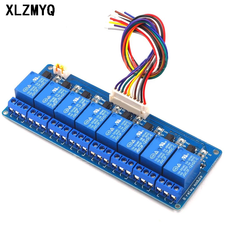 

8-канальный релейный модуль с оптроном, 5 В, 12 В, интерфейс XH2.54, 8-канальный релейный выходной модуль реле для Arduino