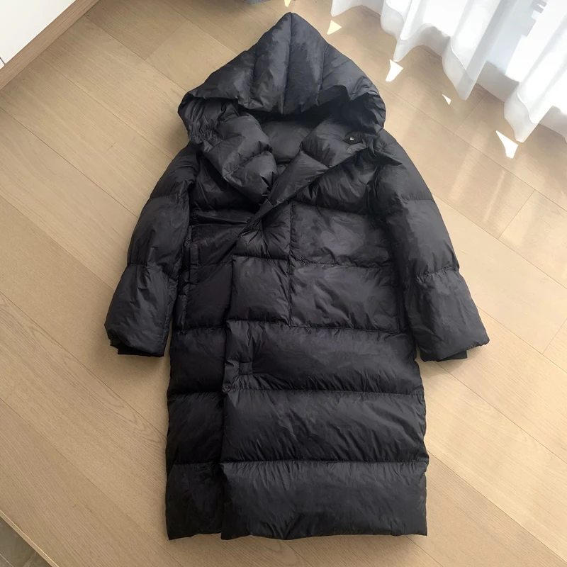 2023 New Arrival Woman Duck Down Coat Puffer Parkas Winter Jacket with a Hood for Lady Female Outerwear Windbreaker Black Khaki