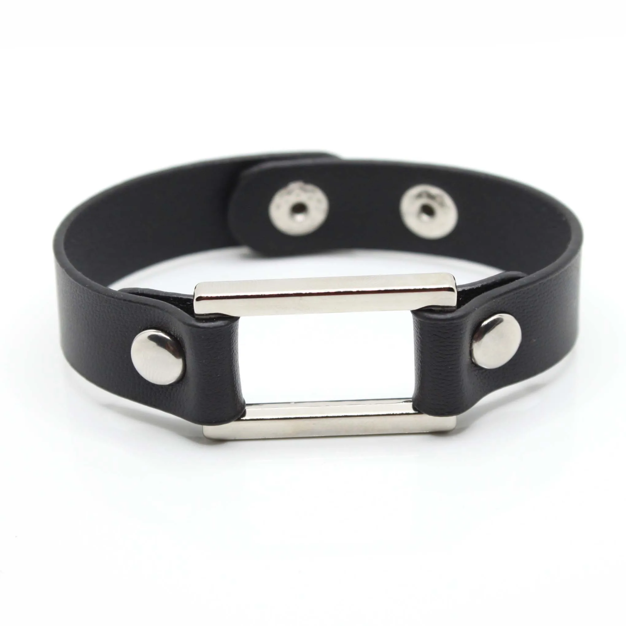 Женский черный браслет из искусственной кожи с пряжкой 2024
