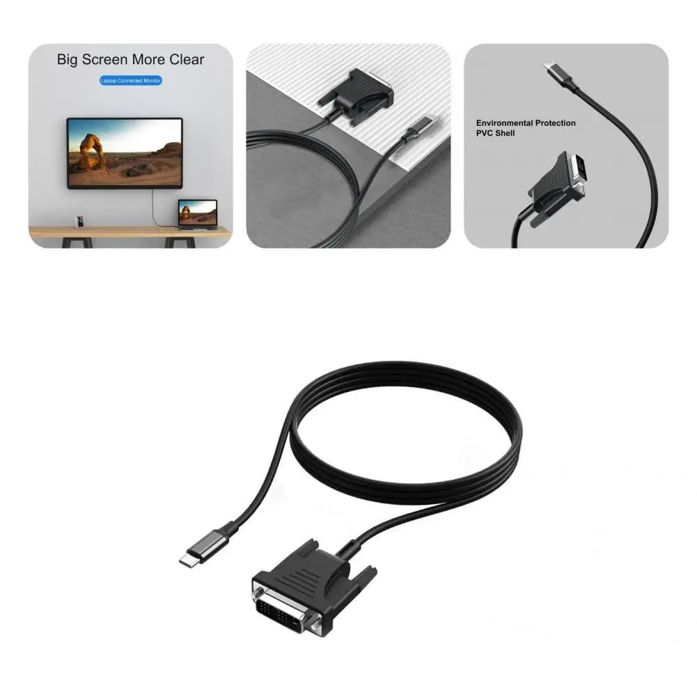 

10Gbps Useful Type-C to DVI Converter Cord Compact Converter Cord Non-slip