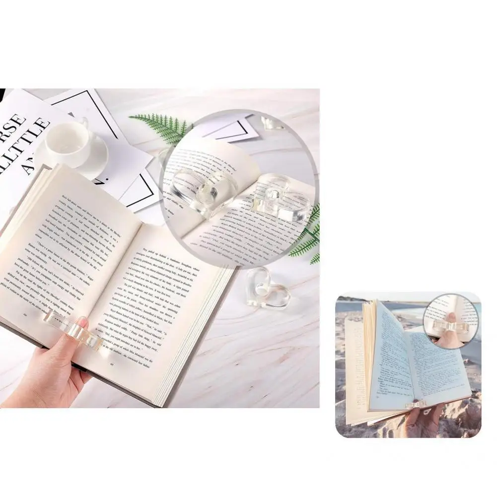 

Акриловый маркер с отверстиями для большого пальца, креативный держатель для страницы, в форме сердца, для школы, с гладкой поверхностью