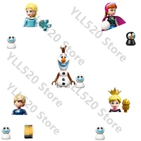 disney frozen princess elsa anna anime bricks mini action toy figures assemble building blocks toys for kids gifts 66006 66010