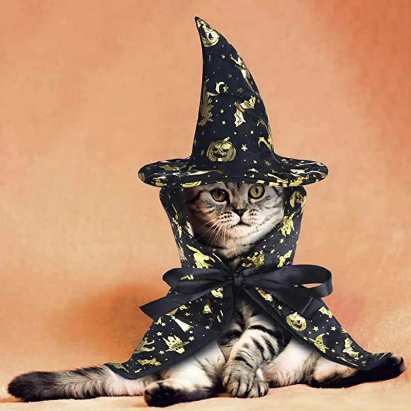 

Halloween Pet Costume Cute Cosplay Wizard Hat Party Pet Cat Cosplay Corner Holiday Dress Up Pet Supplies Pet Costume