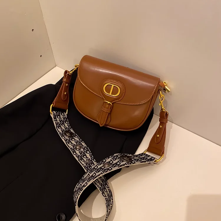Fashion Wide Shoulder Strap Simple Saddle Bag 2023 New Trendy Women Luxury Bag High Quality Shoulder Messenger Bag