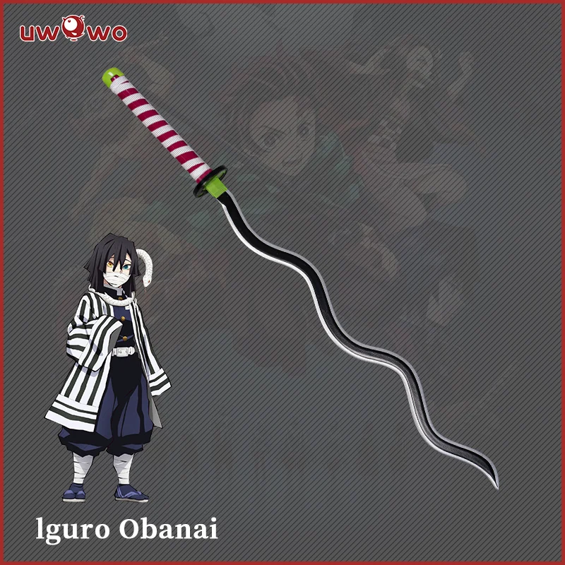 

UWOWO Demon Slayer Katana Knife Sword Weapon Cosplay Iguro Obanai Kimetsu no Yaiba Devil's Cleaver Blade 1:1 Anime Ninja Knife