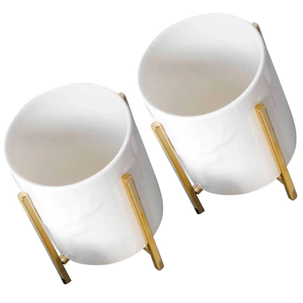 

2pcs Ceramic Chopstick Bucket Chopstick Holder Chopstick Utensil Pot with Rack