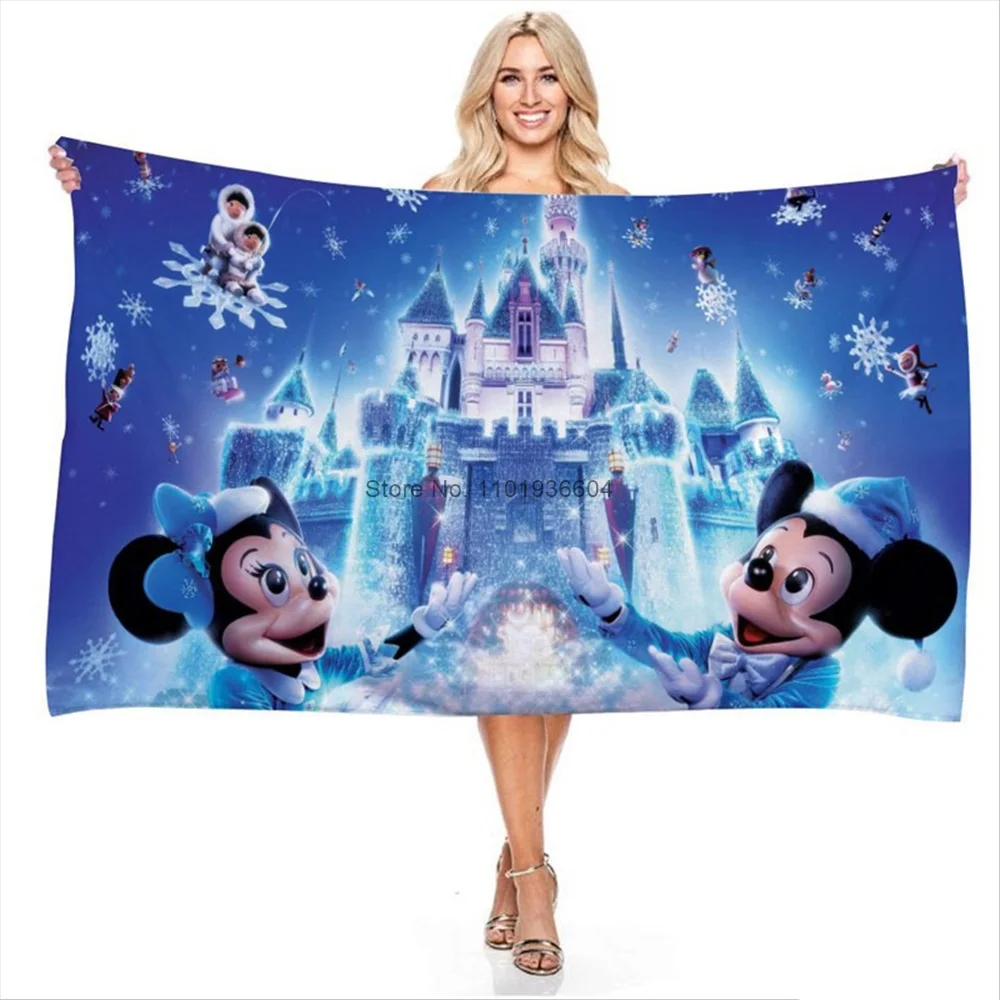 

Disney Princess Mickey Minnie Mouse Donald Duck Series Microfiber Beach Bath Towel for Children Adults Home Washcloth