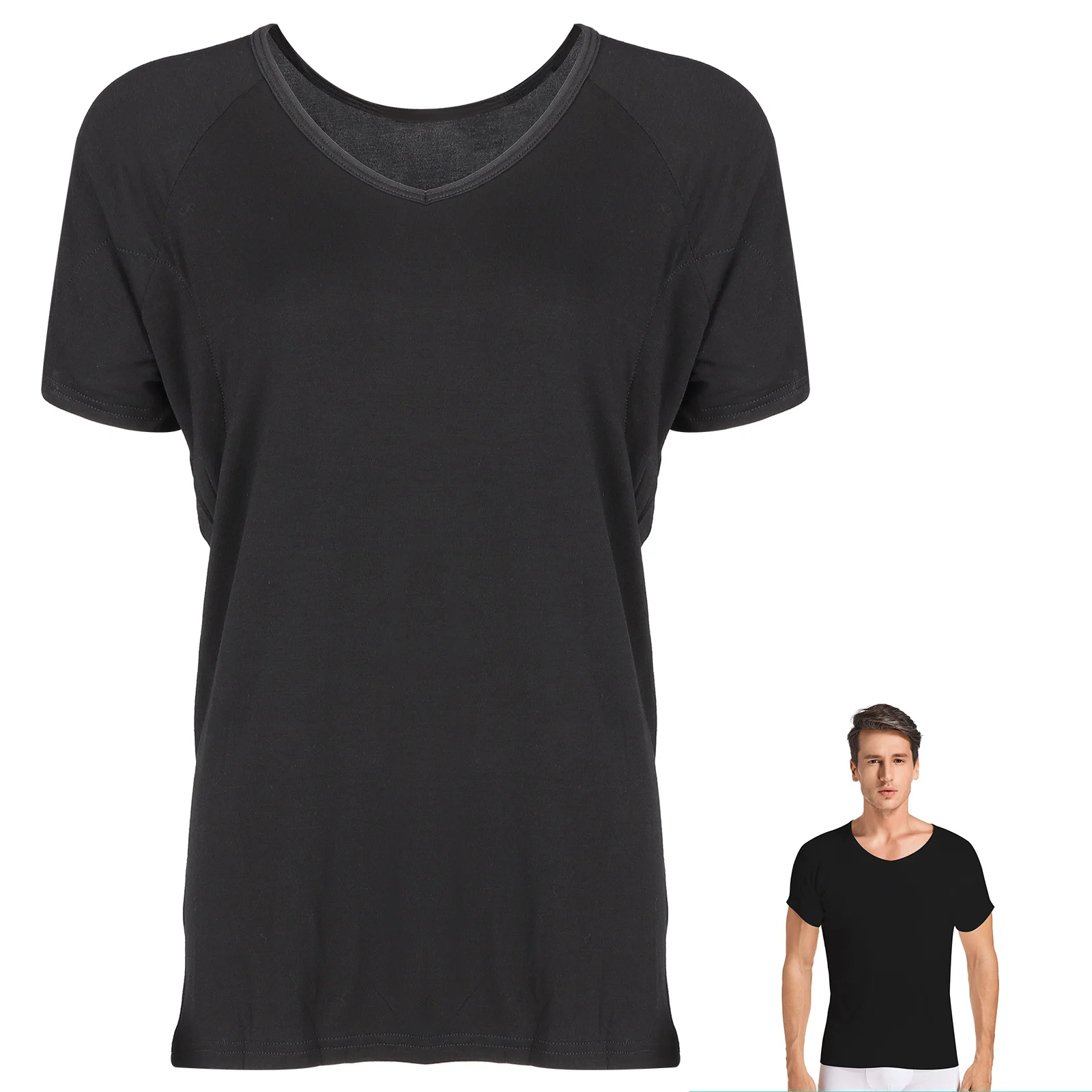 

Sweat T-shirt Proof Pad Mens Shirts Underarm Short Sleeve Men’s Undershirts Cloth BreathableUndershirt For