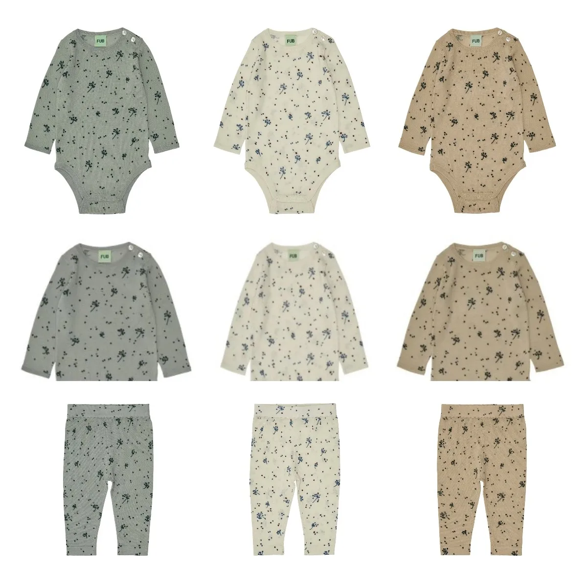 

Children's Sets FU2022 Autumn and Winter Printing Bottoming T -shirt Boy Girl Baby Parent -Child Sweater Pants Baby Romper