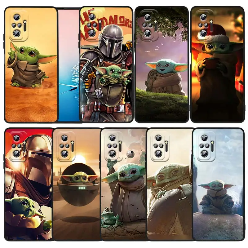 

Star Wars Baby Yoda For Xiaomi Redmi Note 11S 11 11T 10 10S 9 9T 9S 8 8T Pro 5G 7 5 4X Black Soft Phone Case Funda Capa