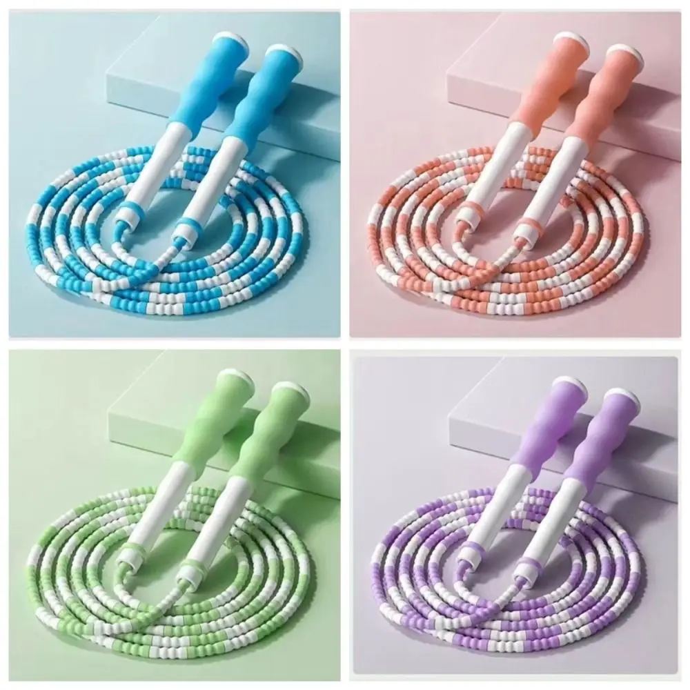 

Anti-Skid Soft Bead Skipping Rope 2.6m Solid Color Segmented Fitness Jump Rope Durable Adjustable Bodybuilding