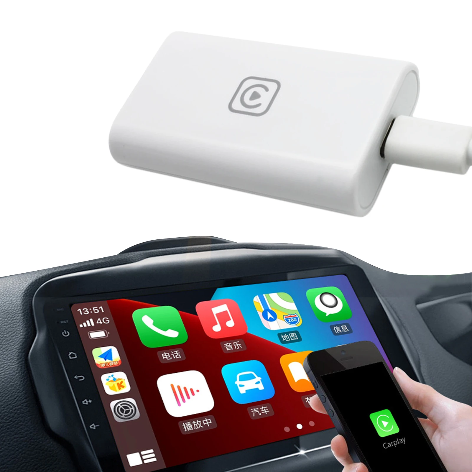 

Car Multimedia Player Wireless Car Play Dongle For Apple Android Auto Adapter Blue Tooth WIFI Receiver Car Radio