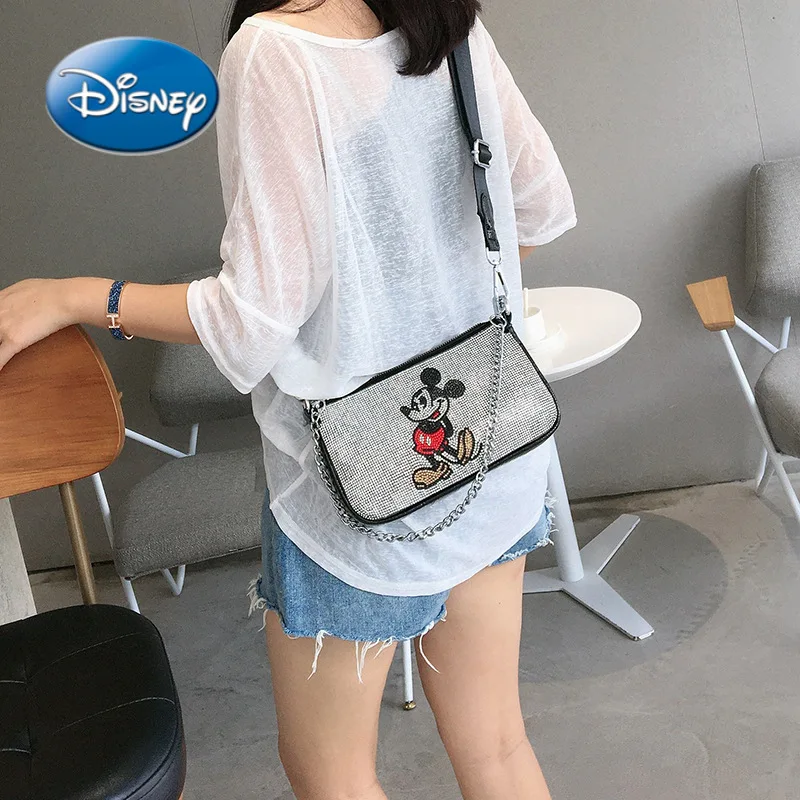 

Модная женская сумка через плечо с мультяшным изображением Диснея Микки, сумка-мессенджер для девушек, Высококачественная сумка, сумка для ...