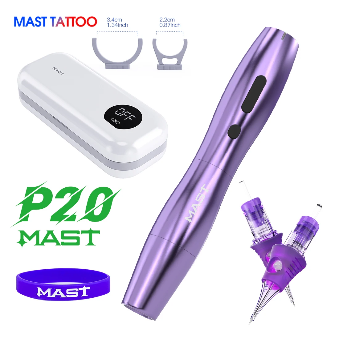 

Mast P20 Wireless Tattoo Machine Sterilization Box Ultraviolet Light 99.99% Germicidal Rate Kit with Pro Cartridge Needle Set