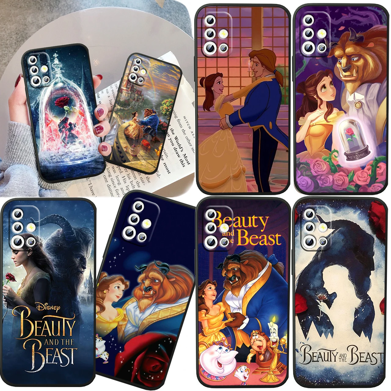 

Disney Beauty Beast For Samsung A04S A81 A91 A71 A51 A41 A31 A12 A21S A01 4G 5G Silicone Soft Black Phone Case