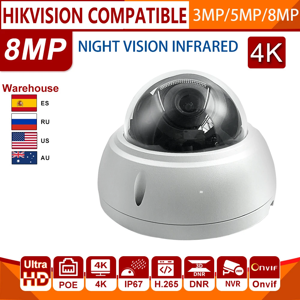 

Купольная IP-камера IMX415 с ночным видением, ИК, 1080P