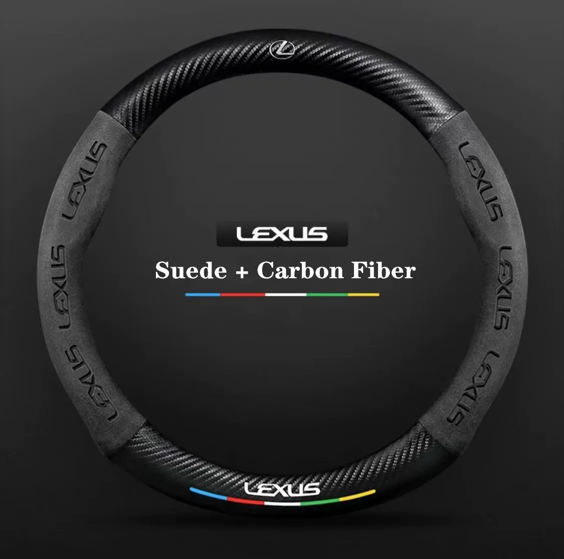 

Car Suede carbon fiber Non-slip steering wheel cover For Lexus RX300 RX350 IS250 LX570 IS200 IS300 LS400 CT200h IS200 ES200 NX