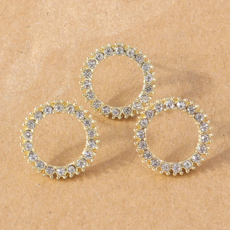 

6pcs Cute Hollow Circular Crystal Charms for Jewelry Making Girls Drop Earrings Pendants Bracelet Necklaces Craft Accessory