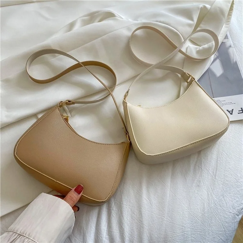 

New Women Luxury Handbag PU Leather Simple Underarm Shoulder Bags Female Daily Design Totes Purse Pouch Underarm Bag for Women