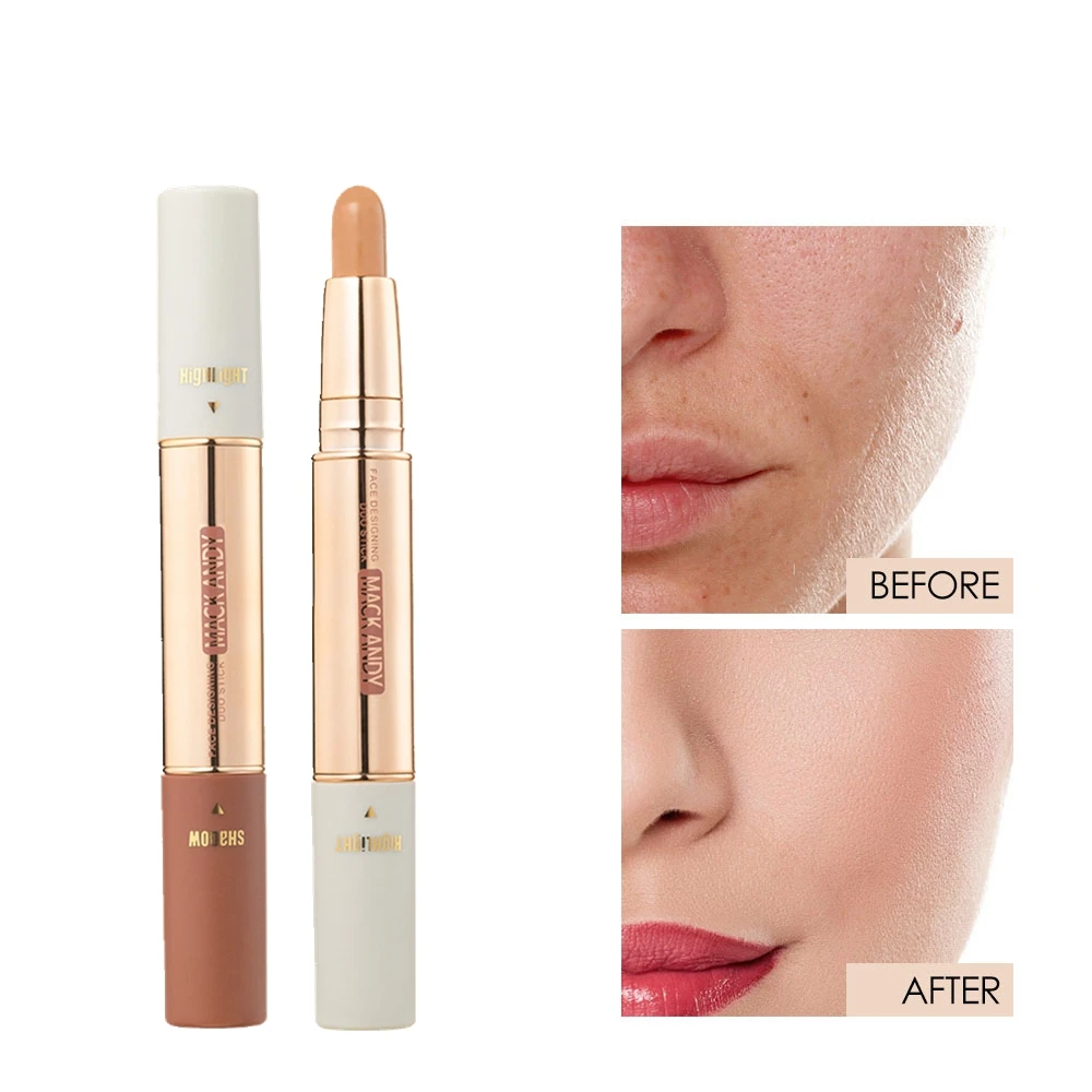 

Double-headed Highlight Shadow Bronzers Repair Pen Three-dimensional Brightening Face Nose Shadow Concealer Stick Face Makeup