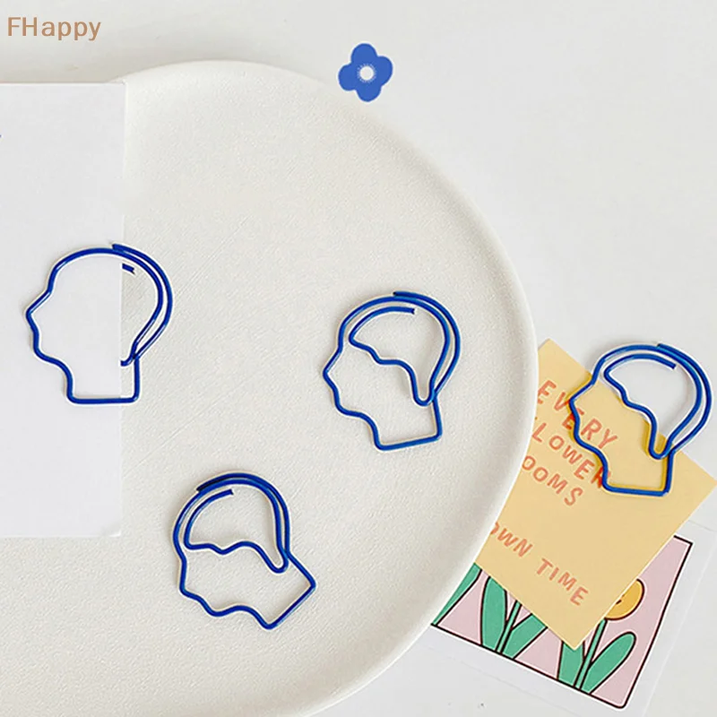 

10PCS Cute Man Avatar Bookmark Paper Clip School Office Supply Metal Material Escolar Papelaria Gift Stationery