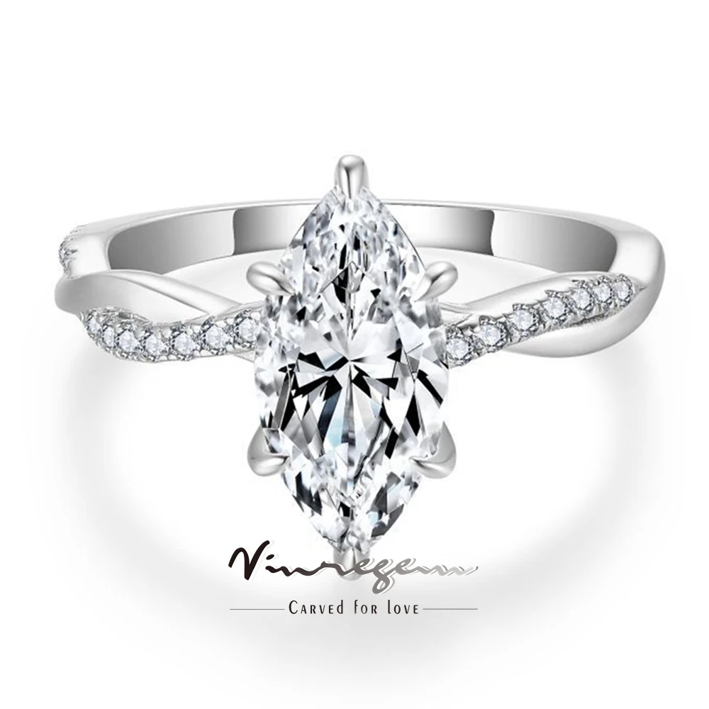 Vinregem 3EX VVS1 D 6*12 мм огранка маркизы настоящий муассанит полные бриллианты