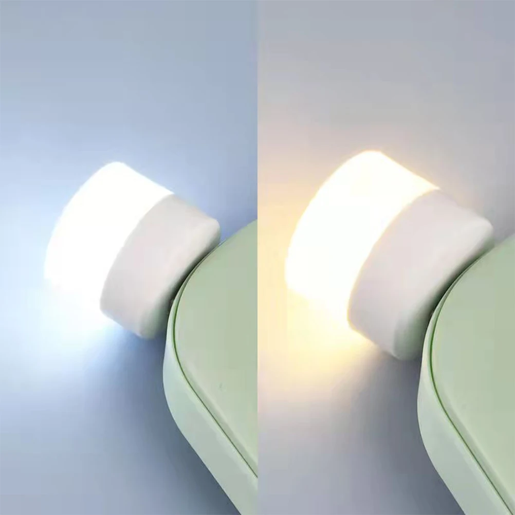 

1Pc Usb Charging LED Eye Protection Night Light Led Eye Protection Reading Light Small Round Night Lights Warm Light/White Light