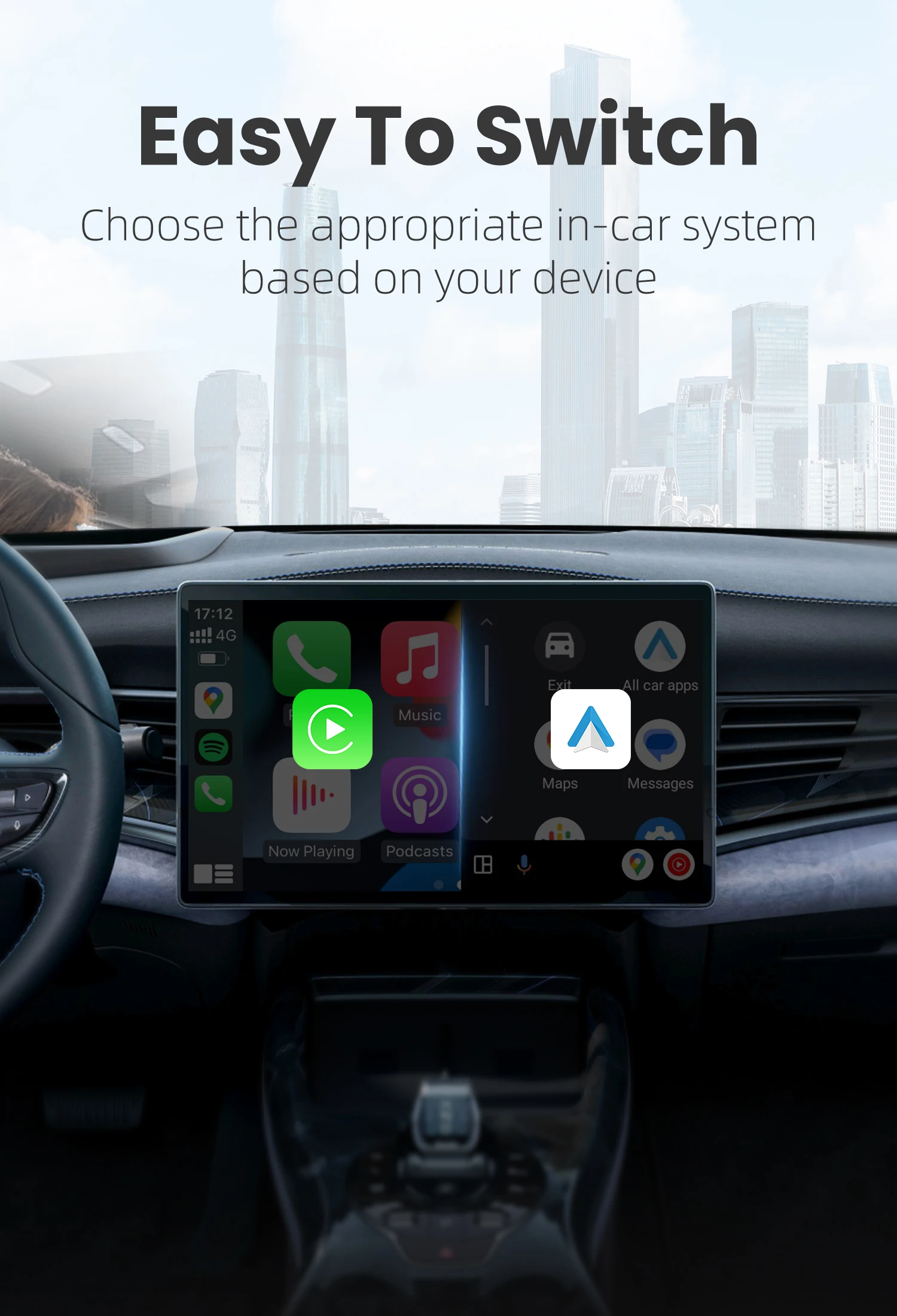 Новый автомобильный ТВ Ottocast Mate Pro Max беспроводной адаптер CarPlay Android Auto проводное