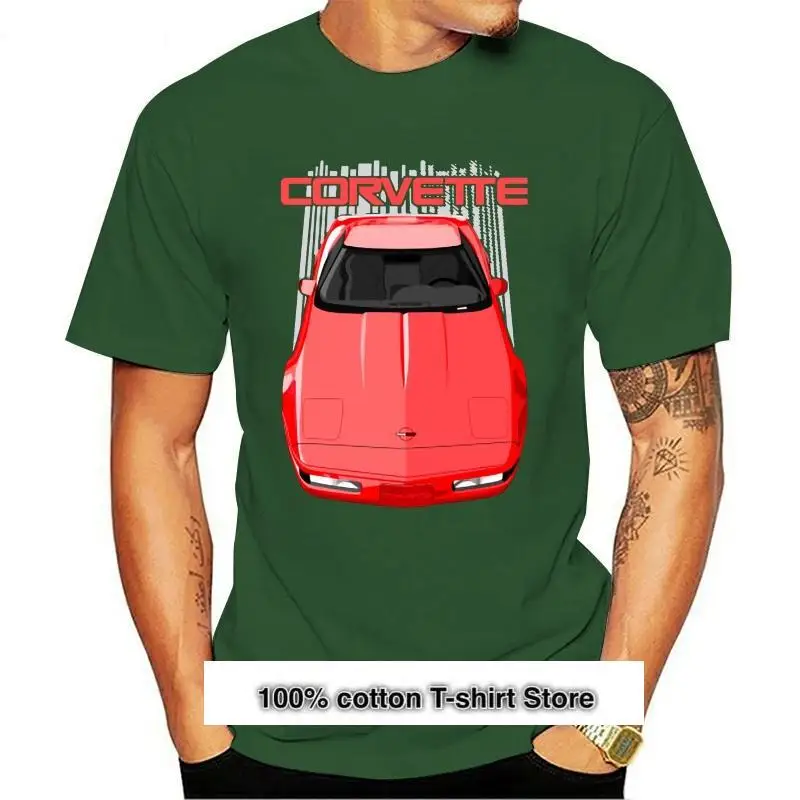 

Camiseta de Corvette C4 para hombre y mujer, camisa roja