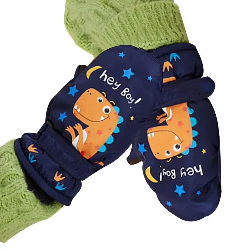 

Snow Ski Gloves For Kids Warm Snow Gloves Boys Girls Ski Gloves Toddler Mittens Windproof Skiing Gloves Three-Layer Thermal